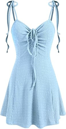 CIDER Women Summer Mini Dresses Cute Short Sundress Casual Tie Strap Sleeveless Dress | Amazon (US)