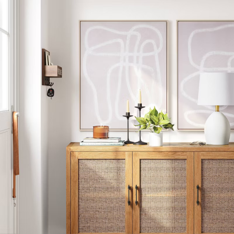 (Set of 2) 24" x 30" Line Drawing Wall Canvases Gray/White - Threshold™ | Target