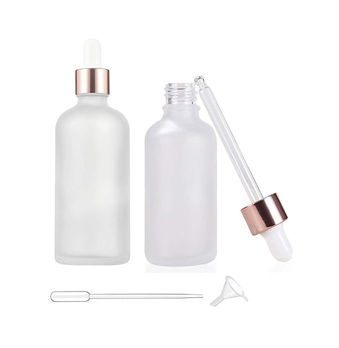100ml/3.4oz Frosted Glass Dropper Bottles,2 Packs Essential Oil Dropper Bottles Perfume Sample Bo... | Amazon (US)