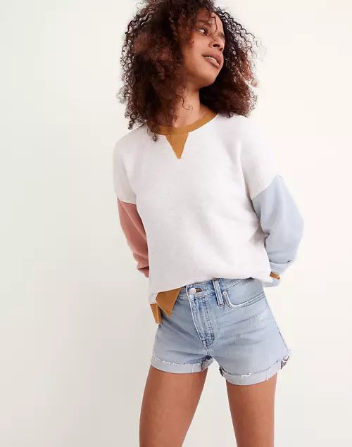 High-Rise Denim Shorts in Astell Wash: Ripped Edition | Madewell