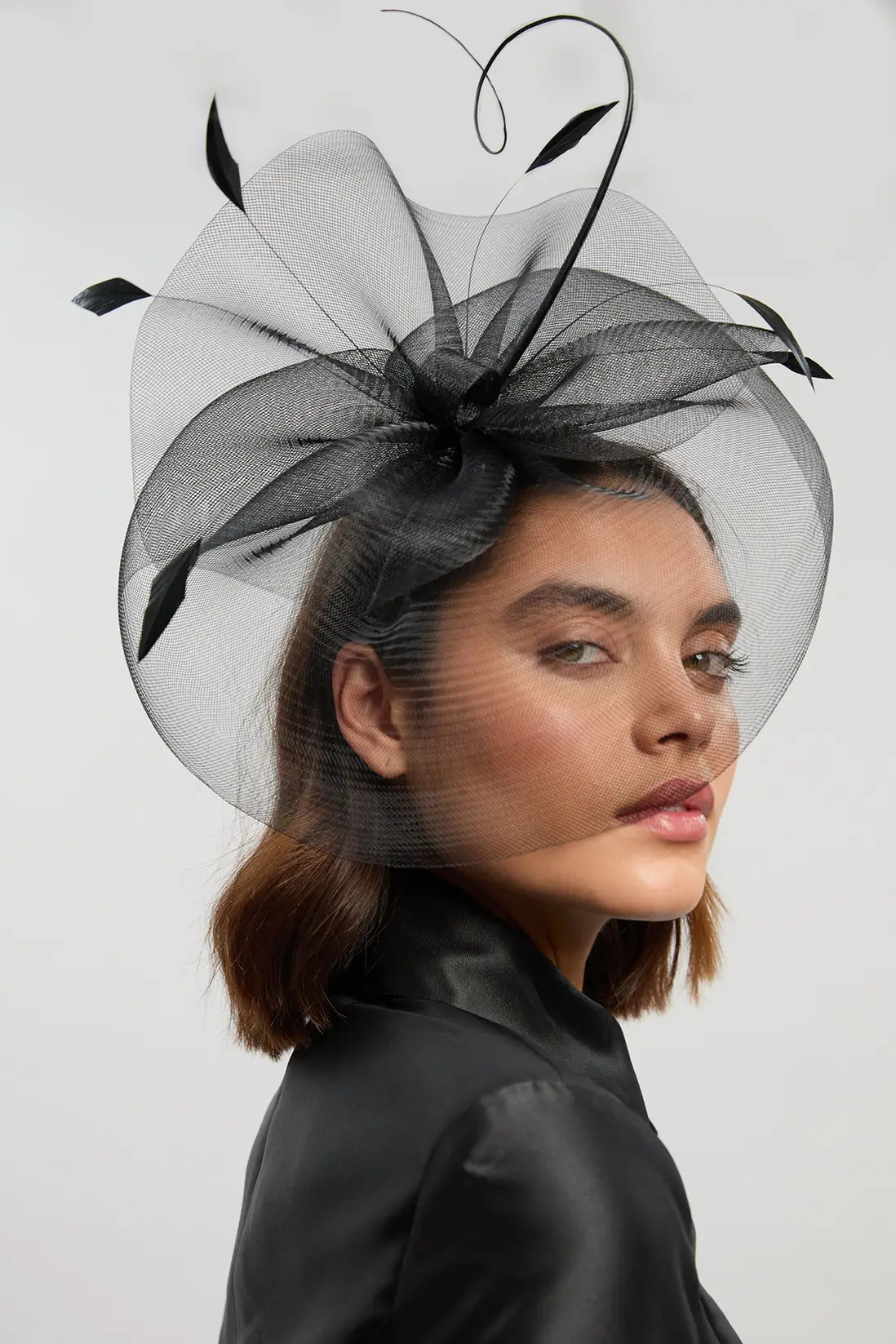 Mesh Feather Detail Fascinator | Karen Millen UK + IE + DE + NL