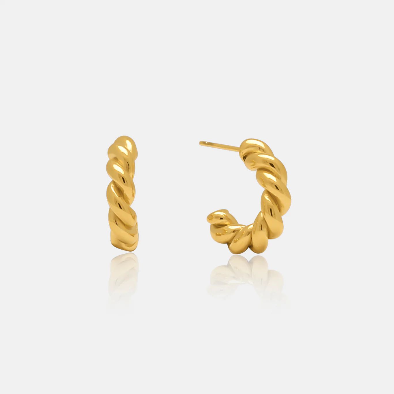 Croissant Twisted Hoop Earrings x Katie Fawn | LINK'D THE LABEL