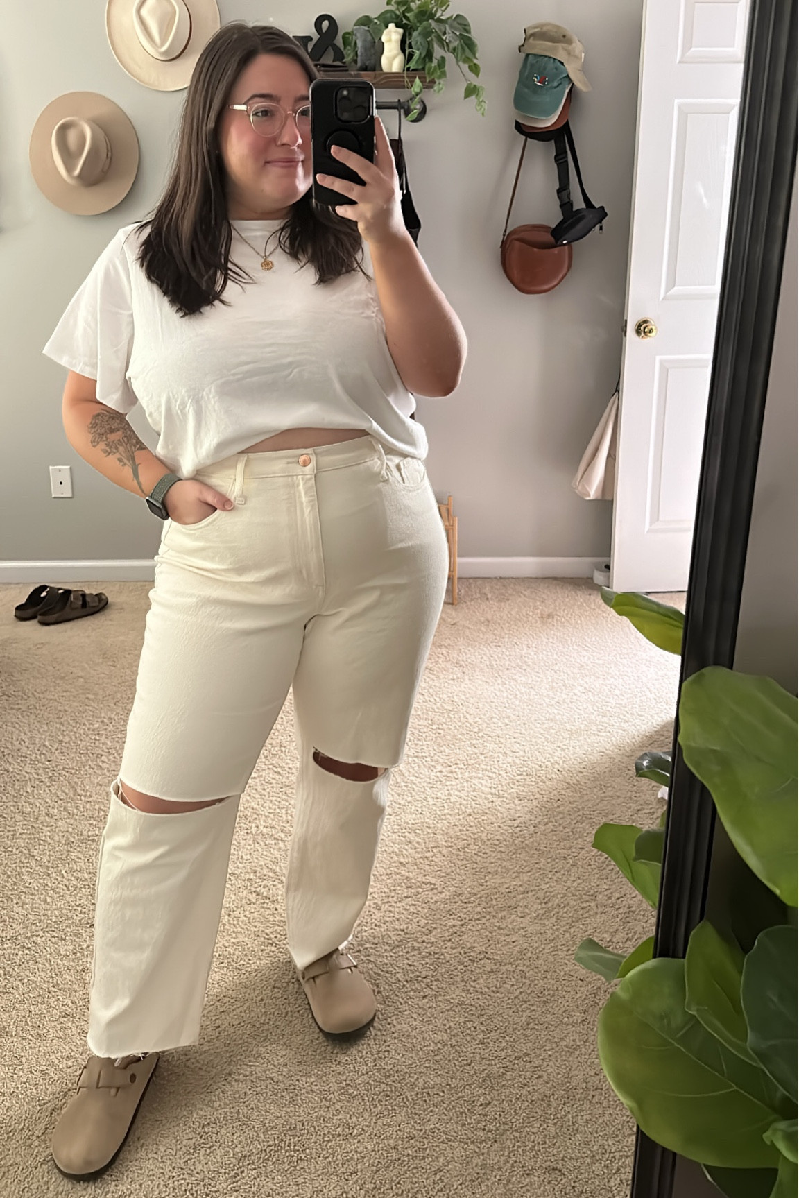 Target vintage straight jeans - sized up to a 16 for the curves. Basic white tee I’m in a xxl - love the boxy fit! 

#LTKcurves #LTKsalealert #LTKSeasonal