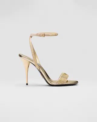 Satin sandals with crystals | Prada Spa US