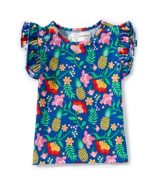 Little Girls 2T-6X Printed Tropical Jersey Top | Dillard's