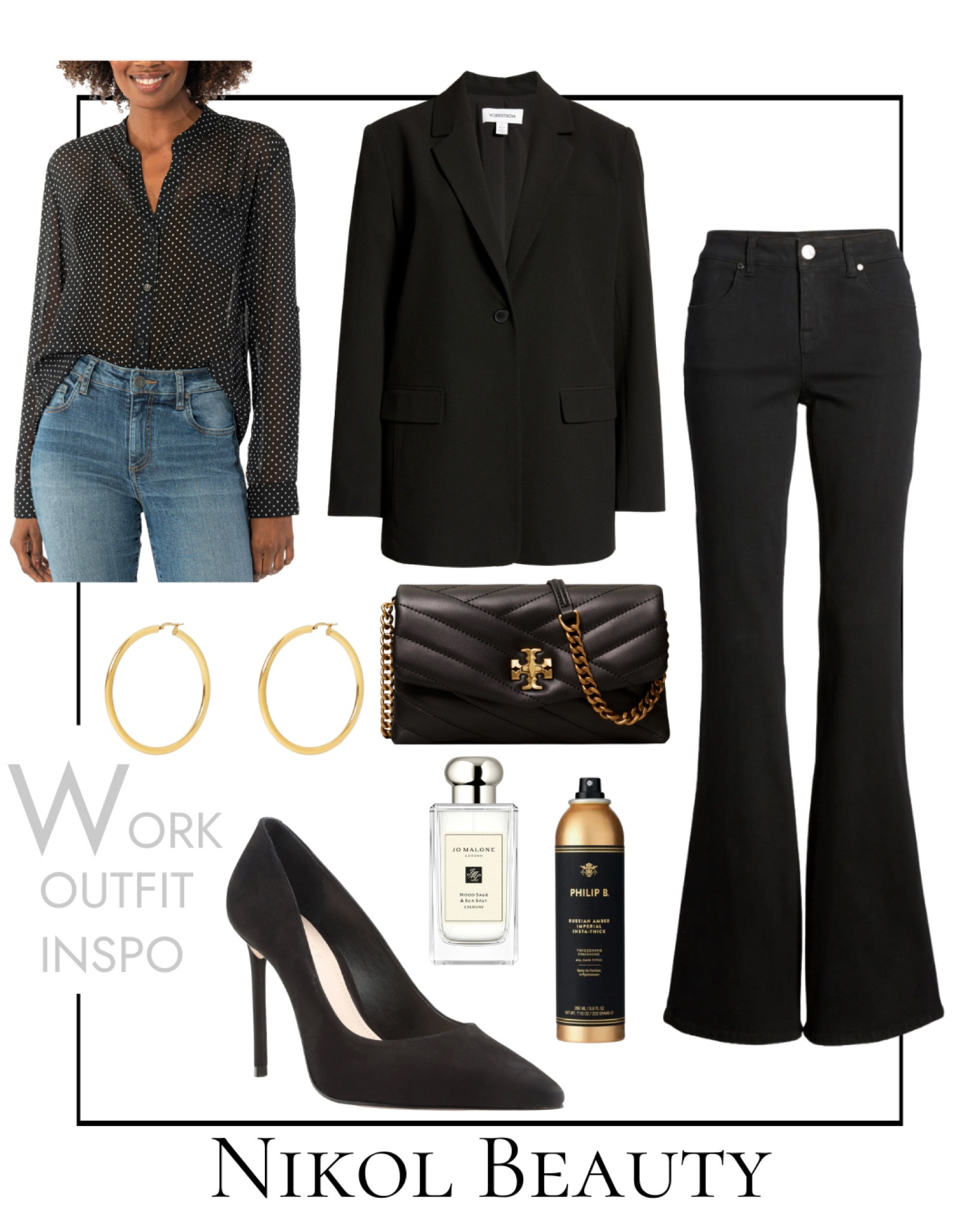 Nordstrom Work Outfit Inspo

Blazer, blouse, pants, handbag, heels, pumps, perfume, hair spray, Jo Malone, Tory Burch, hoop earrings

#LTKstyletip #LTKshoecrush #LTKworkwear