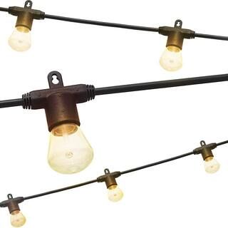 ENBRIGHTEN 48 ft. Black Bistro Integrated LED String Light-38357 - The Home Depot | The Home Depot