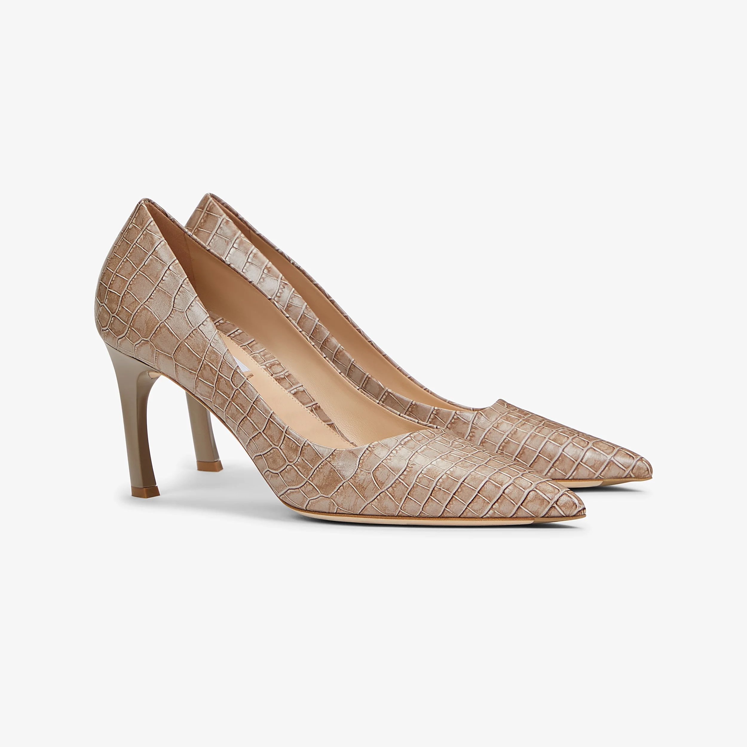 Ginger Pump - Embossed Croc :: Rosy Taupe | MM LaFleur