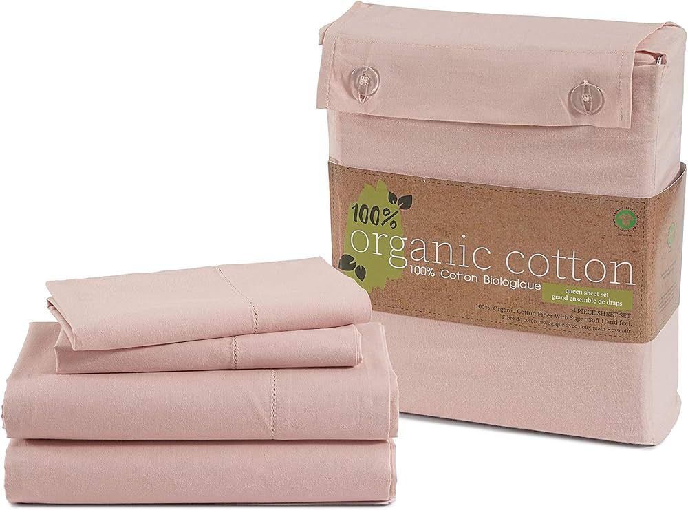 LANE LINEN 100% Organic Cotton Sepia Rose Twin-Sheets Set 3-Piece Pure Long Staple Percale Weave ... | Amazon (US)