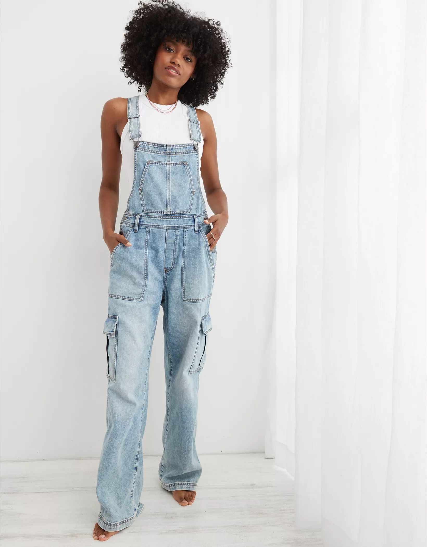 Aerie Baggy Cargo Overalls | Aerie