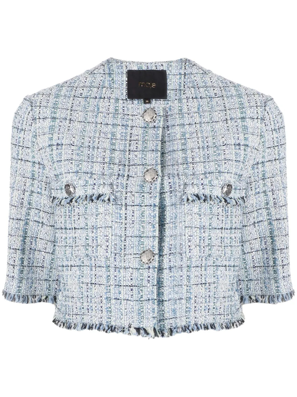 short-sleeve tweed jacket | Farfetch Global