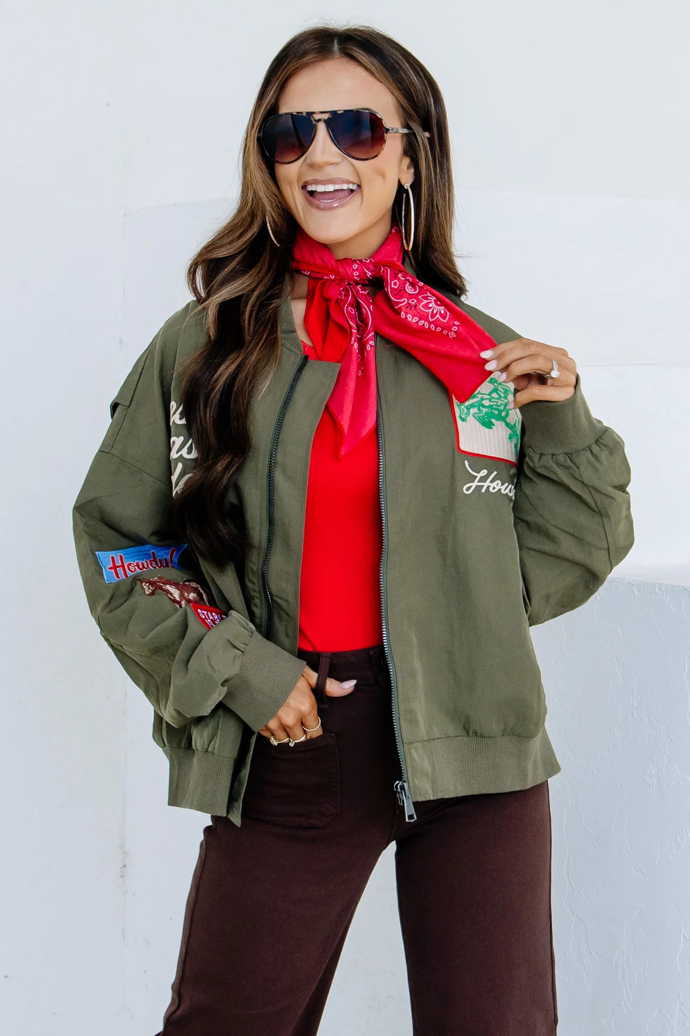 Western Rodeo Army Green Long Sleeve Jacket | The Willow Tree