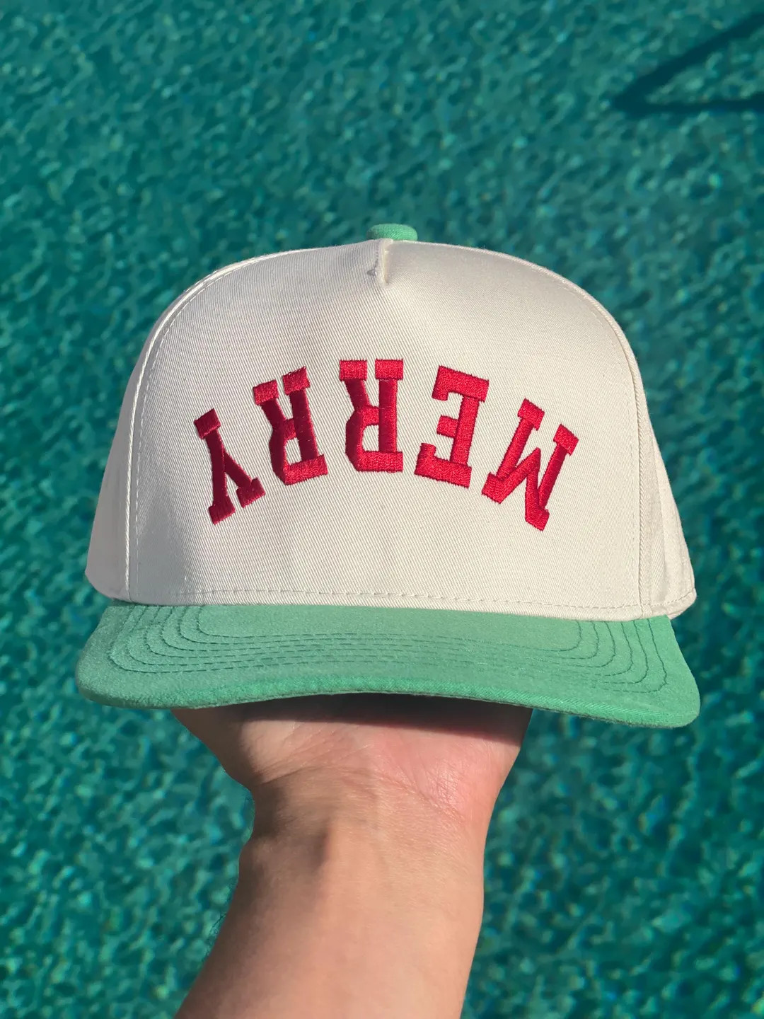 MERRY Upside Down Vintage Style Hat, Merry Christmas Hat, Christmas Party Hat | Etsy (US)