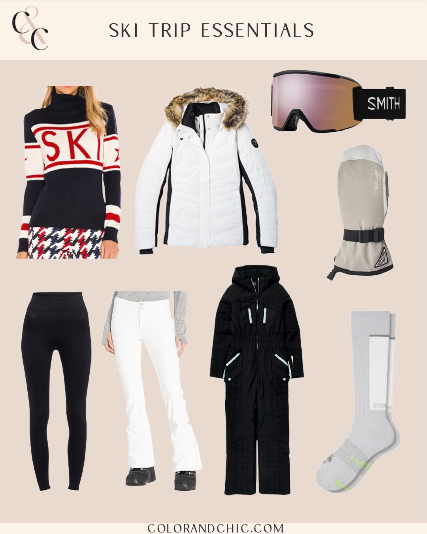 Ski trip essentials including gloves, socks, ski pants and more


#LTKSeasonal #LTKootd