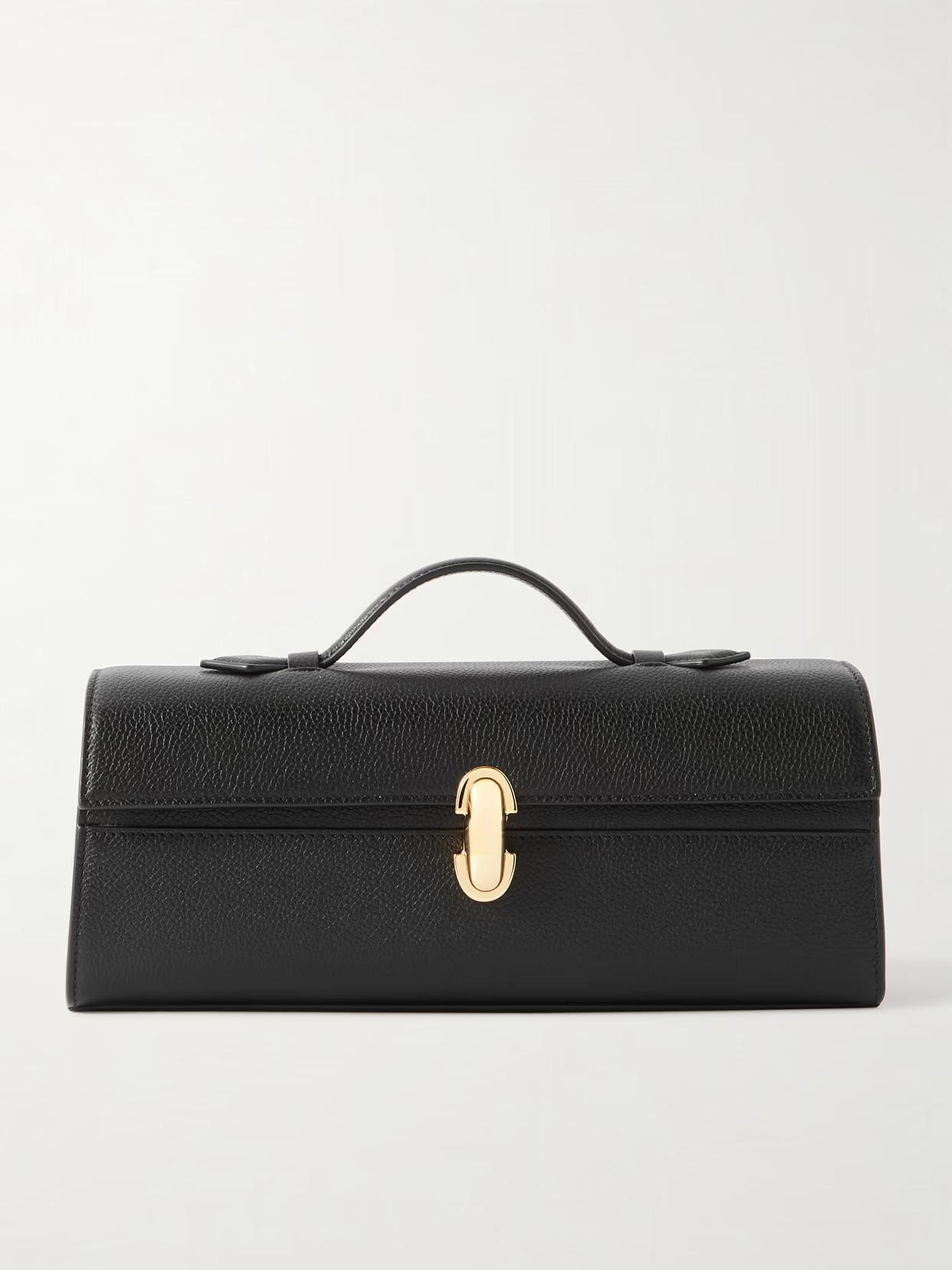 Savette - Slim Symmetry Pochette Textured-leather Tote - Black | NET-A-PORTER (US)