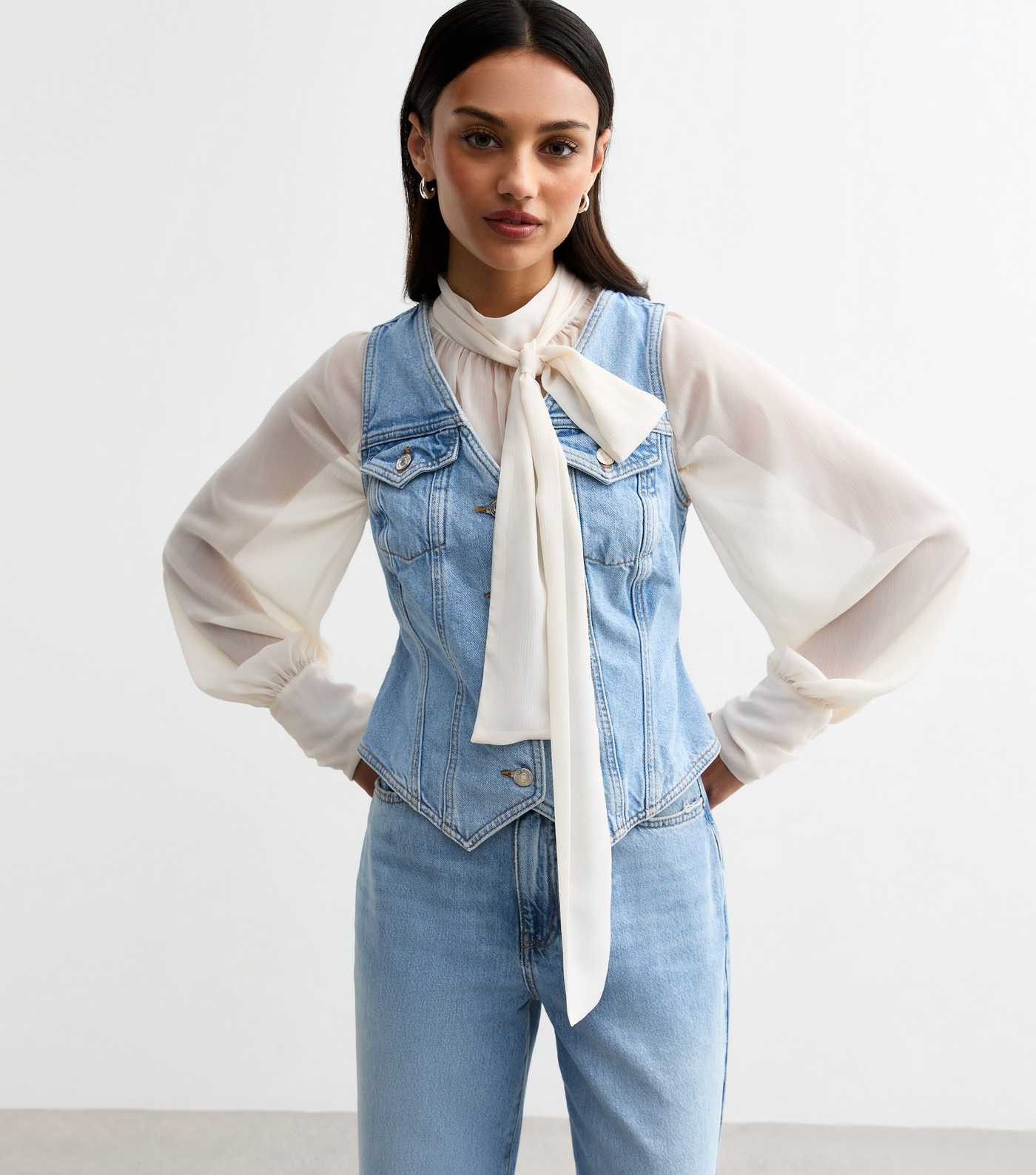 Blue Denim Waistcoat  | New Look | New Look (UK)