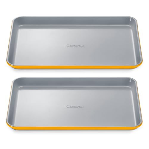 Caraway Non-Stick Ceramic Medium Baking Sheet - Naturally Slick Ceramic Coating - Non-Toxic, PTFE & PFOA Free - Perfect for Baking, Roasting, and More - Medium (15" x 10") - Marigold | Amazon (US)