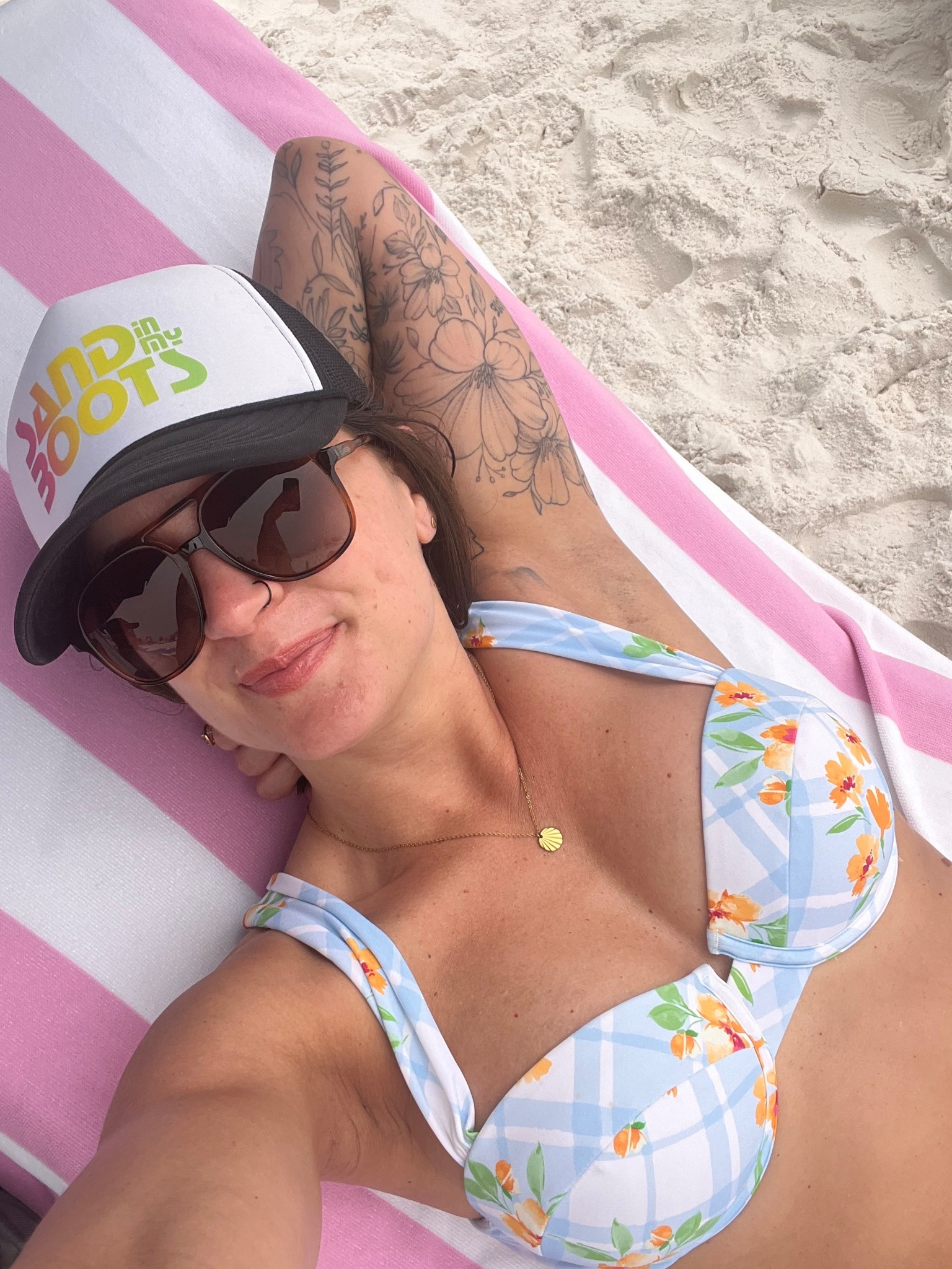 Bikini is sold out right now but you can join the waitlist. I’m in a medium. This towel is a big one and perfect for laying out. Comes in a bunch of colors  

#LTKSwim #LTKTravel #LTKFestival