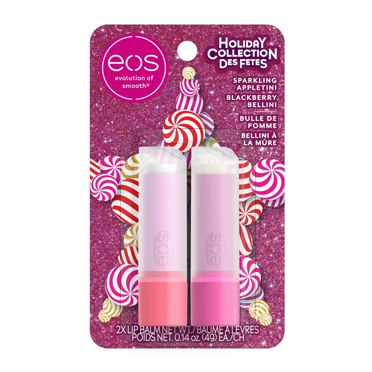 eos Holiday Lip Balm Stick - Sparkling Appletini & Blackberry Bellini - 2pk | Target