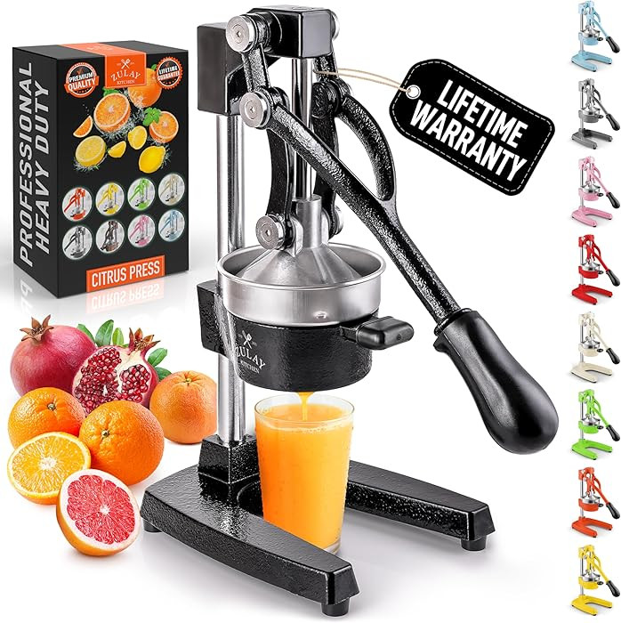 Zulay Kitchen Cast-Iron Orange Juice Squeezer - Easy-to-Clean, Heavy-Duty, Professional Citrus Ju... | Amazon (US)