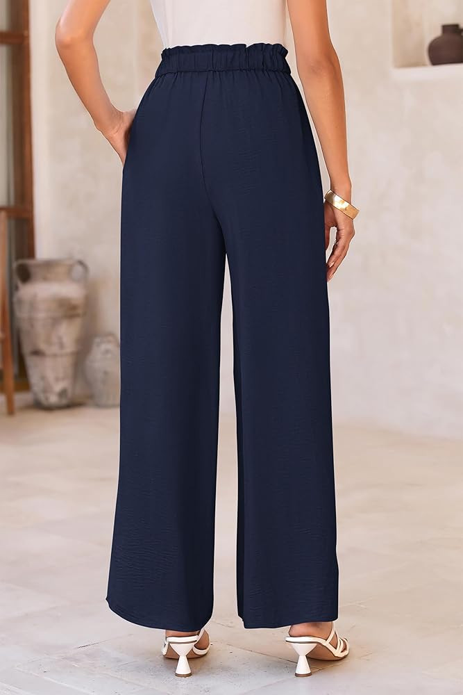 PRETTYGARDEN Women's Wide Leg Work Pants Business Casual High Waisted Loose Palazzo Trouser Summe... | Amazon (US)