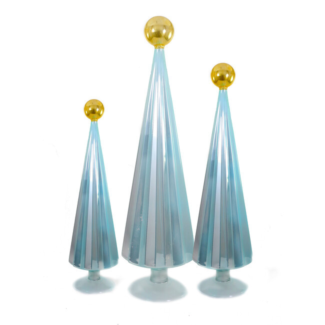 Pleated Tree, Sky Gold Set of 3 | Maisonette