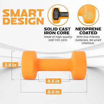 Yes4All Neoprene Coated Dumbbell Hand Weight Sets of 2 - Multiple Weight Options with 15 Colors, ... | Amazon (US)