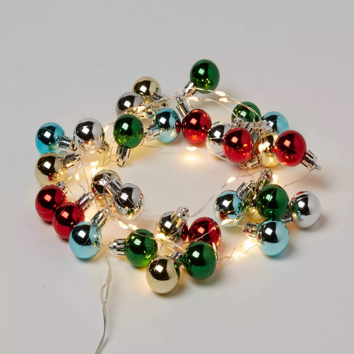 30ct LED Dewdrop with Colorful Ornaments Christmas Indoor Novelty String Lights Warm White with S... | Target