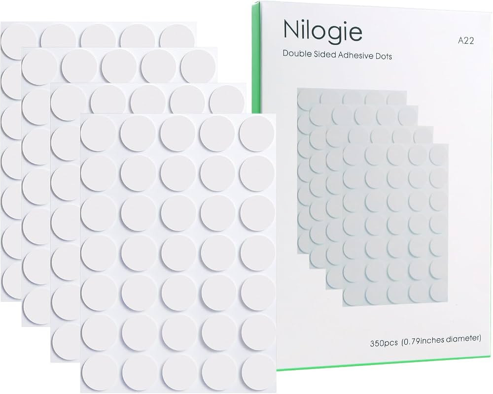 Nilogie 350pcs Clear Double Sided Sticky Dots - (.79 inch Diameter) Removable Adhesive Glue Dots ... | Amazon (US)