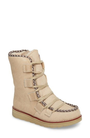 Women's Royal Canadian Kitchener Waterproof Genuine Calf Hair Snow Boot, Size 6 M - Beige | Nordstrom