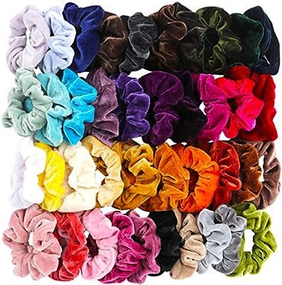 40 Pcs Hair Scrunchies Velvet Elastic Hair Bands Scrunchy Hair Ties Ropes Scrunchie for Women or ... | Amazon (US)