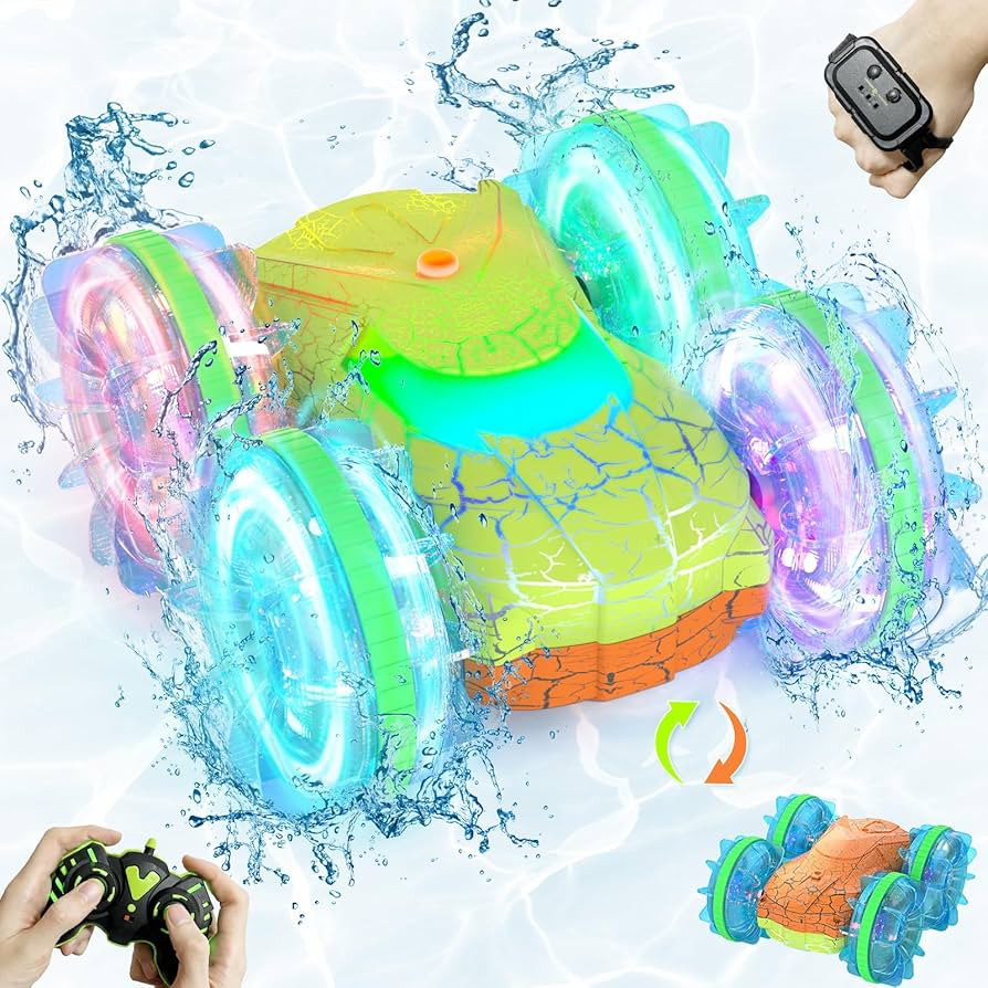 Amphibious RC Car Boat for Boys 5-7, 2.4GHz Remote Control Car with LED Lights, 4WD All Terrain O... | Amazon (US)