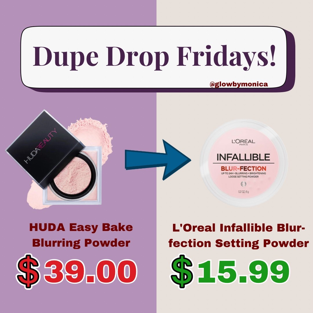 🚨DUPE ALERT🚨 Huda Beauty Easy Bake Blurring Powder vs L’Oreal Infallible Blurfection Setting Powder

Shades are products tagged below ⬇️ 

#LTKBeauty #LTKWatchNow #LTKU