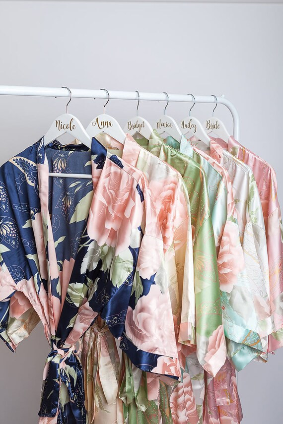 Floral Satin Robe Robes Christmas Gift for Wife Gift for Mom - Etsy | Etsy (US)