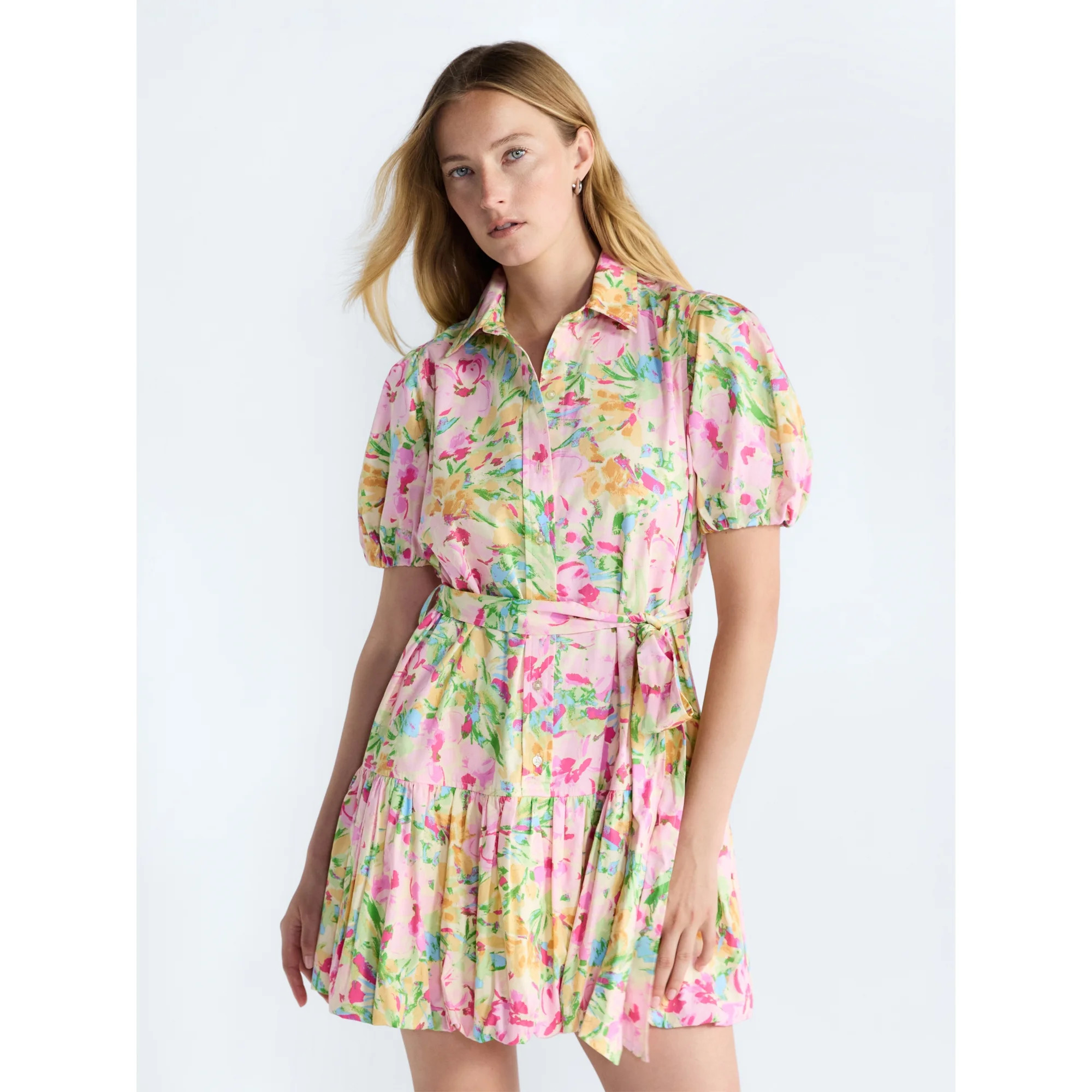 Free Assembly Women's and Women's Plus Cotton Mini Dress with Puff Sleeves, Sizes XS-4X | Walmart (US)