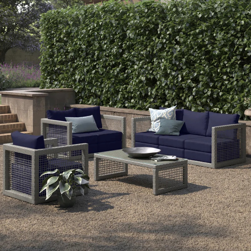 Nicollete Wicker/Rattan 6 - Person Seating Group with Cushions | Wayfair North America