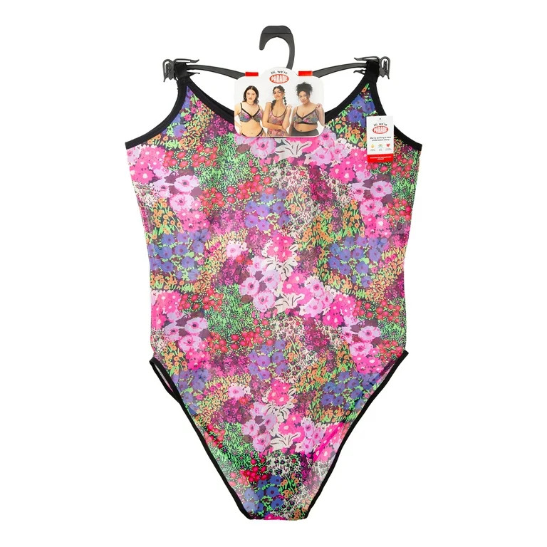Parade Mesh Unlined Floral Print Bodysuit, Sizes XS to 3XL | Walmart (US)