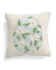 14x14 Hooked Floral Easter Egg Pillow | TJ Maxx