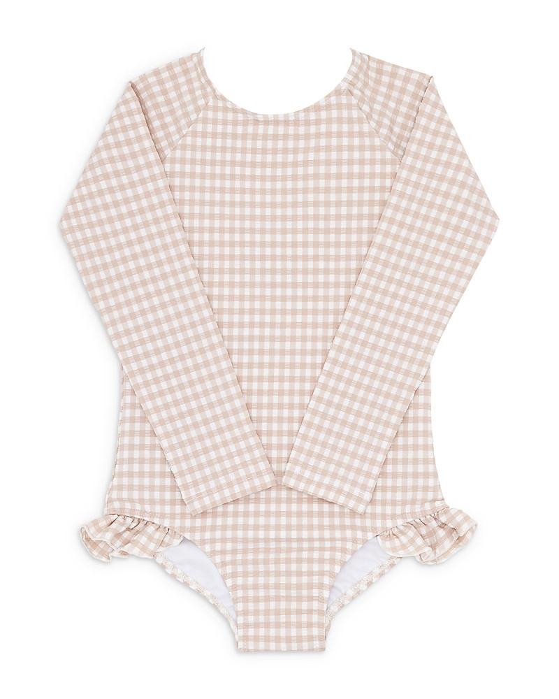 Minnow Girls' Gingham Long Sleeve One Piece Rash Guard Swimsuit - Baby, Little Kid, Big Kid | Bloomingdale's (US)