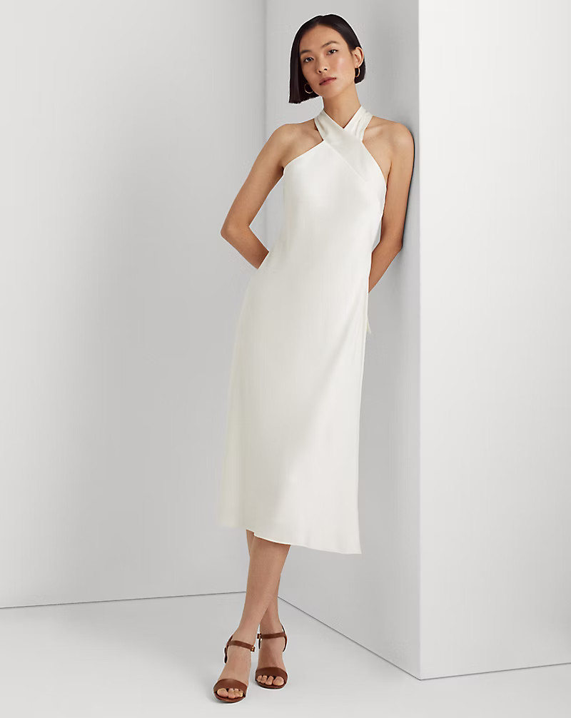 Satin Charmeuse Halter Cocktail Dress | Ralph Lauren (UK)