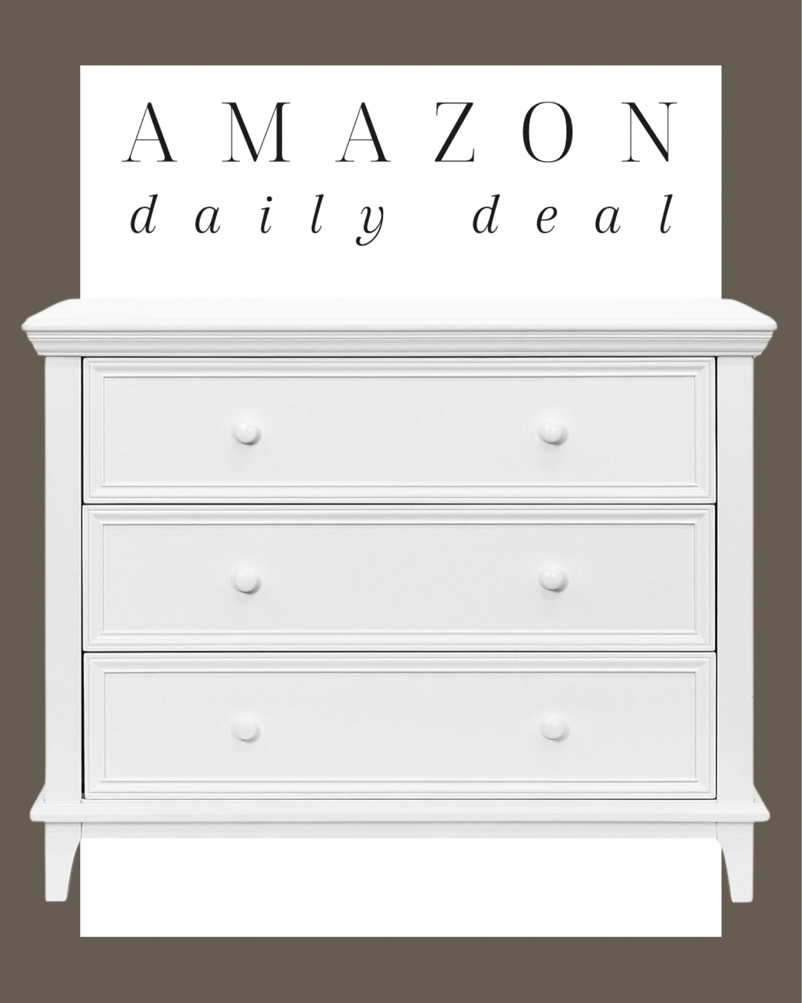 Amazon daily deal ✨this three drawer dresser is over half off right now! Could also be used as a nightstand. 

Bedroom, guest room, primary bedroom, bedroom inspiration, bedroom furniture, dresser, nightstand, Amazon sale, sale, sale finds, sale alert, Modern home decor, traditional home decor, budget friendly home decor, Interior design, look for less, designer inspired, Amazon, Amazon home, Amazon must haves, Amazon finds, amazon favorites, Amazon home decor #amazon #amazonhome

#LTKhome #LTKsalealert #LTKstyletip