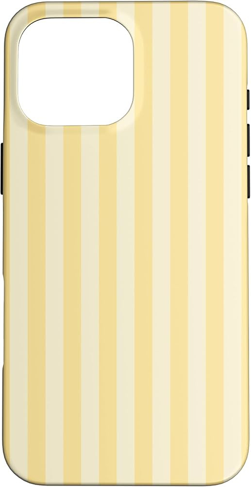 Elegant Monochromatic Yellow Stripes Elegant Vertical Lines Case for iPhone 16 Pro Max | Amazon (US)