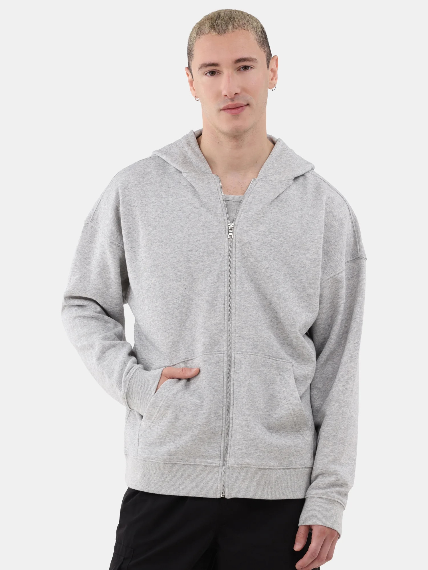 No Boundaries All Gender Soft Fleece Zip Front Hoodie, Men's Sizes XS-5XL | Walmart (US)
