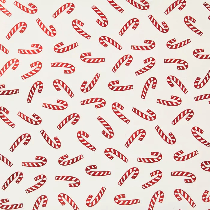 Red Candy Canes on Ivory Kraft Gift Wrap - Wondershop™ | Target