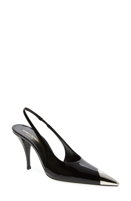 Saint Laurent Vesper Slingback Pump in Nero at Nordstrom, Size 7Us | Nordstrom