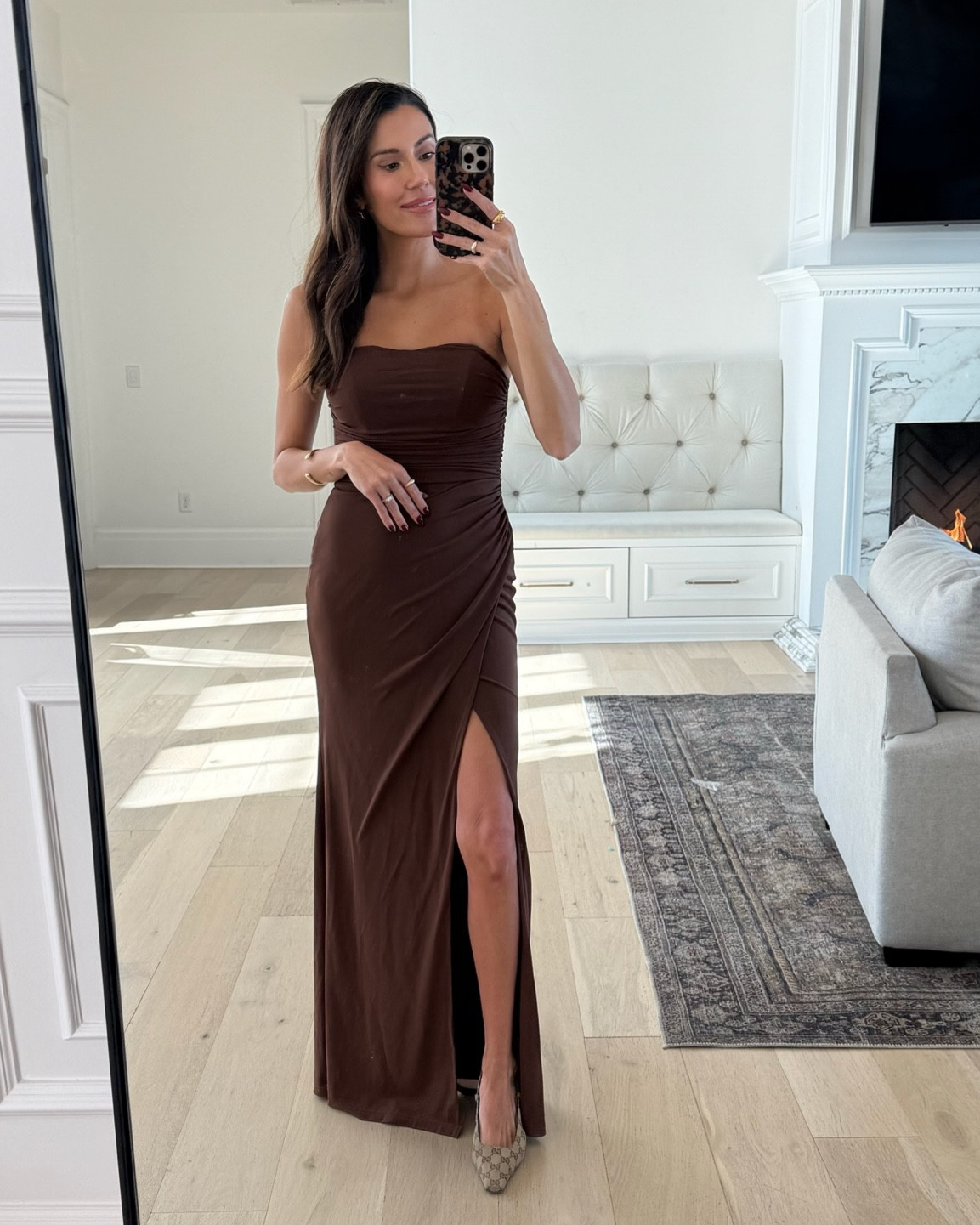 Wedding guest dress / holiday party dress under $100 🤎

Wedding guest dress, bridesmaid dress, holiday dress, event dress, gala dress, formal dress, lulus, chocolate brown dress, long dress, maxi dress, strapless dress, Gucci pumps, Gucci heels, Christine Andrew 

#LTKWedding #LTKParties #LTKFindsUnder100