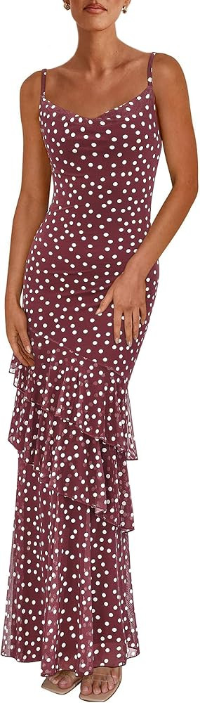 PRETTYGARDEN Maxi Dresses for Women 2026 Summer Tiered Floral Beach Sundress Spaghetti Strap Spri... | Amazon (US)