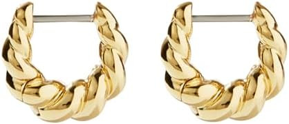 Ana Luisa Gold Earrings - Twisted Huggie Hoop Earrings for Women - 14K Gold Plated Braided Hoop E... | Amazon (US)