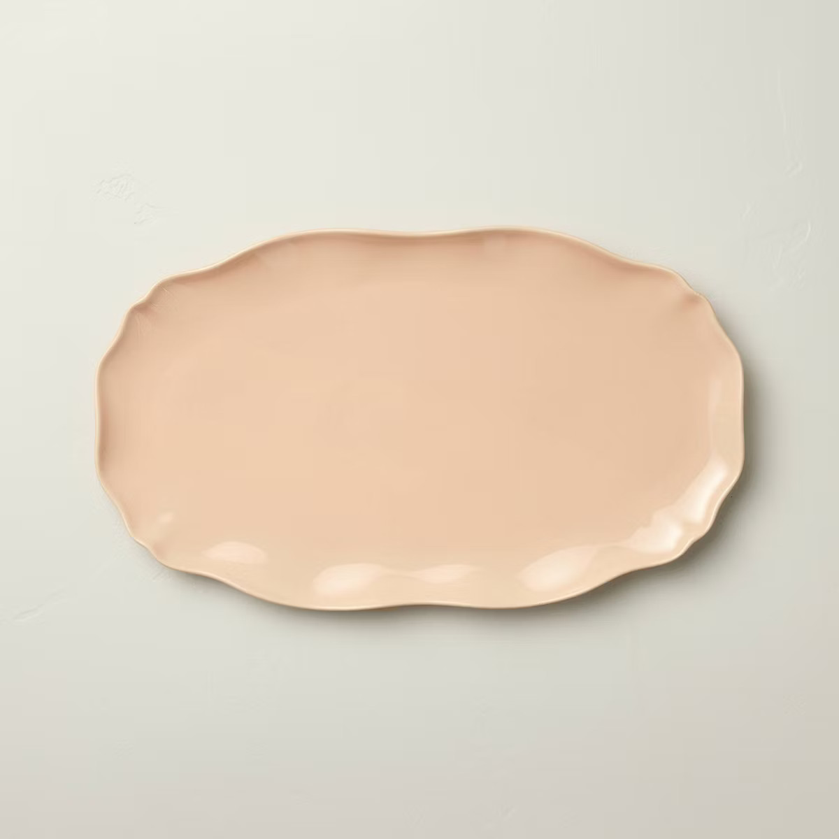 11"x18" Scalloped Stoneware Serving Tray Blush - Hearth & Hand™ with Magnolia | Target