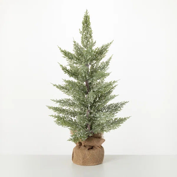 Shockley Faux Pine Tree in Rattan Pot | Wayfair North America